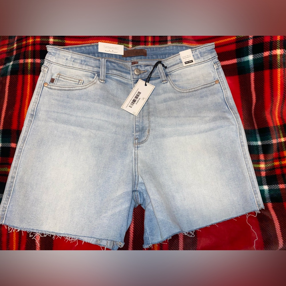 Judy Blue Summer Lovin Light Wash Distressed Back Shorts (NEW)